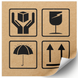Kraft label 100x100 mm &laquo;Вантажний знак&raquo; (100 pcs/roll) self-adhesive 100100brownVantazhnijznak photo 1