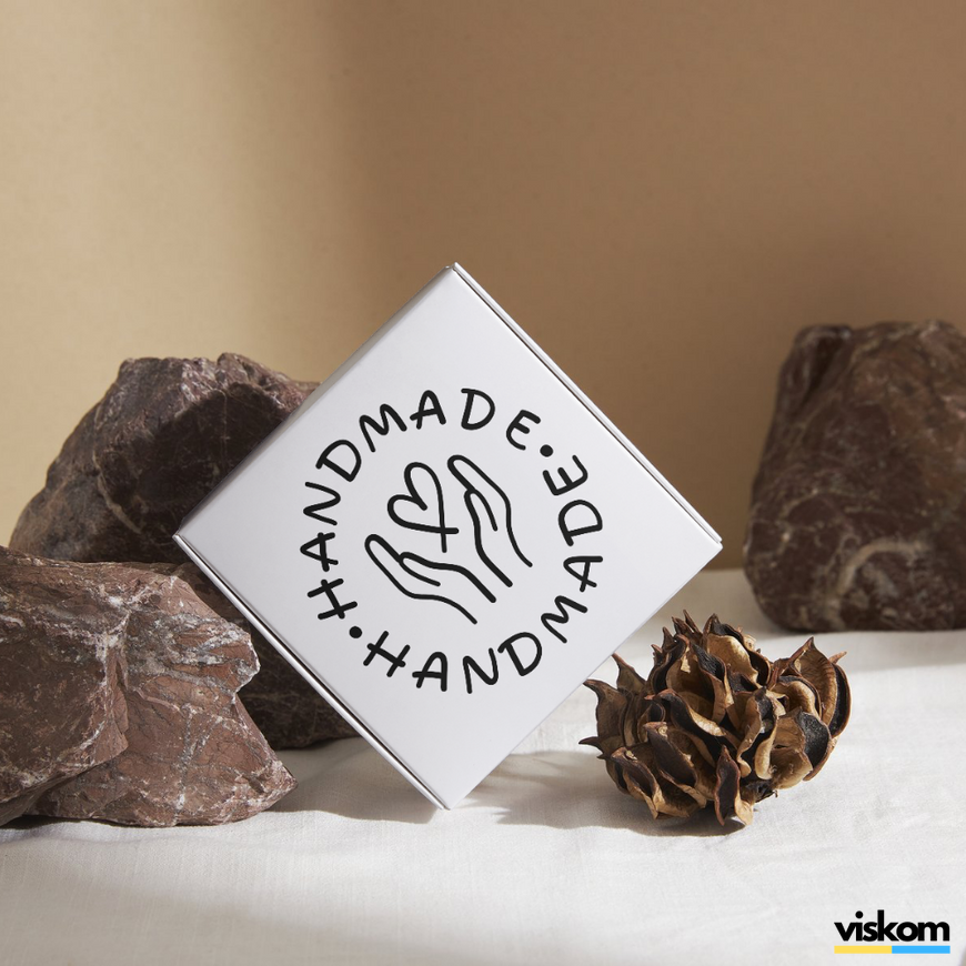 Beyaz etiket 100х100 mm &laquo;Handmade 09&raquo; (100 adet/rulo) kendinden yapışkanlı 100100whitehandmade09 photo