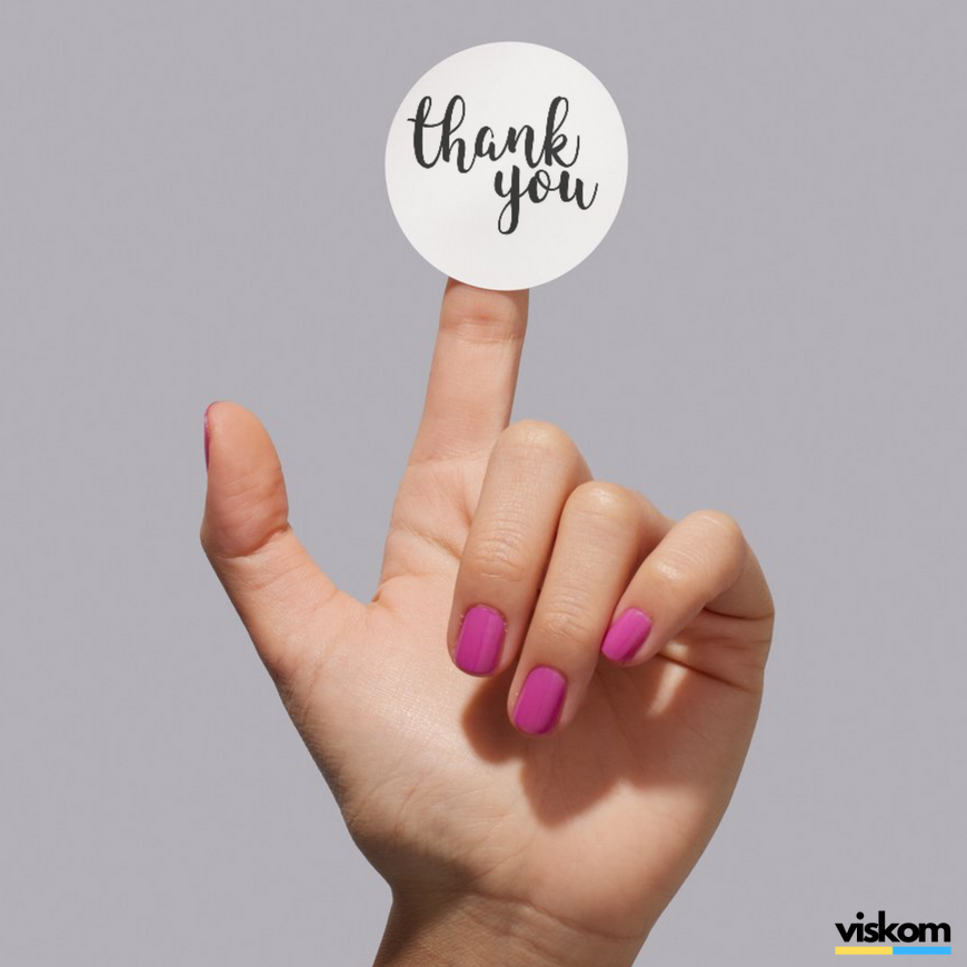 Етикетка біла ⌀50 мм &laquo;Thank You 02&raquo; (250 шт/рулон) самоклеюча 50whitethankyou02 фото