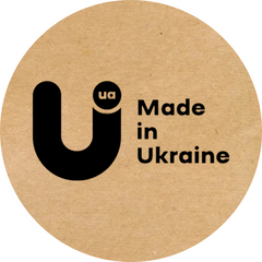 Етикетка крафт ⌀50 мм «Made in Ukraine 02» (250 шт/рулон)