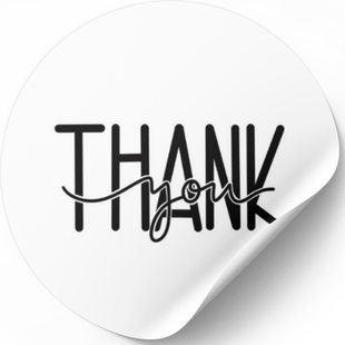Етикетка біла ⌀50 мм &laquo;Thank You 03&raquo; (250 шт/рулон) самоклеюча 50whitethankyou03 фото