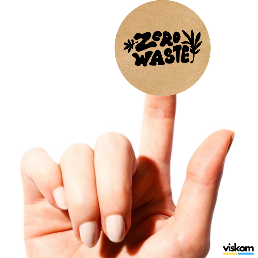 Етикетка крафт ⌀50 мм &laquo;Zero Waste 01&raquo; (250 шт/рулон) самоклеюча 50brownzero-waste-01 фото