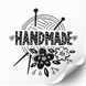 Beyaz etiket 100х100 mm &laquo;Handmade 10&raquo; (100 adet/rulo) kendinden yapışkanlı 100100whitehandmade10 photo 1
