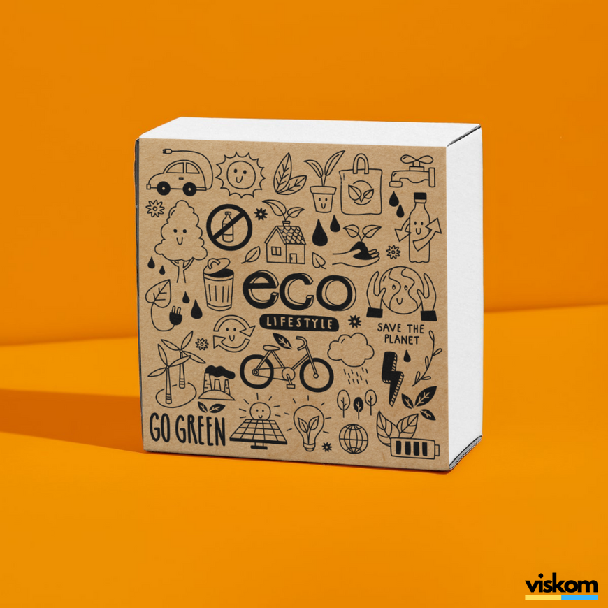 Etykieta Kraft 100x100 mm &laquo;Eco&raquo; (100 szt./rolka) samoprzylepna 100100brownEco photo