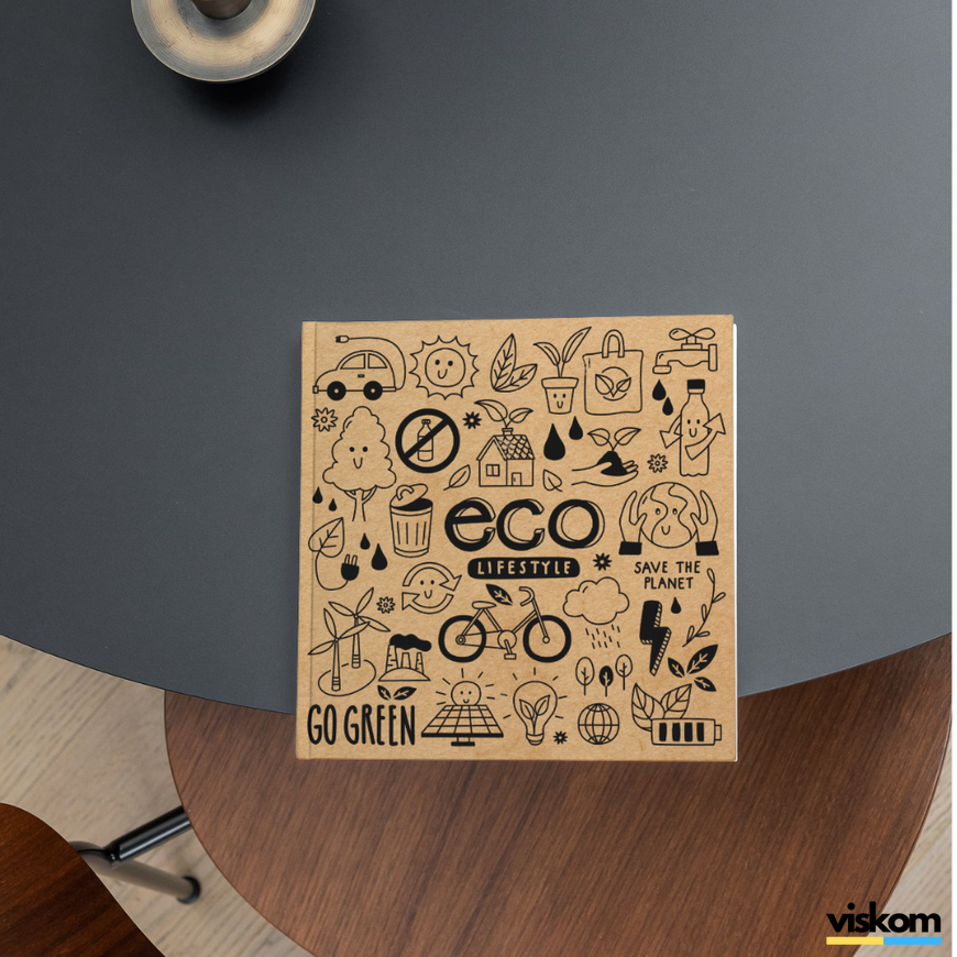Etykieta Kraft 100x100 mm &laquo;Eco&raquo; (100 szt./rolka) samoprzylepna 100100brownEco photo