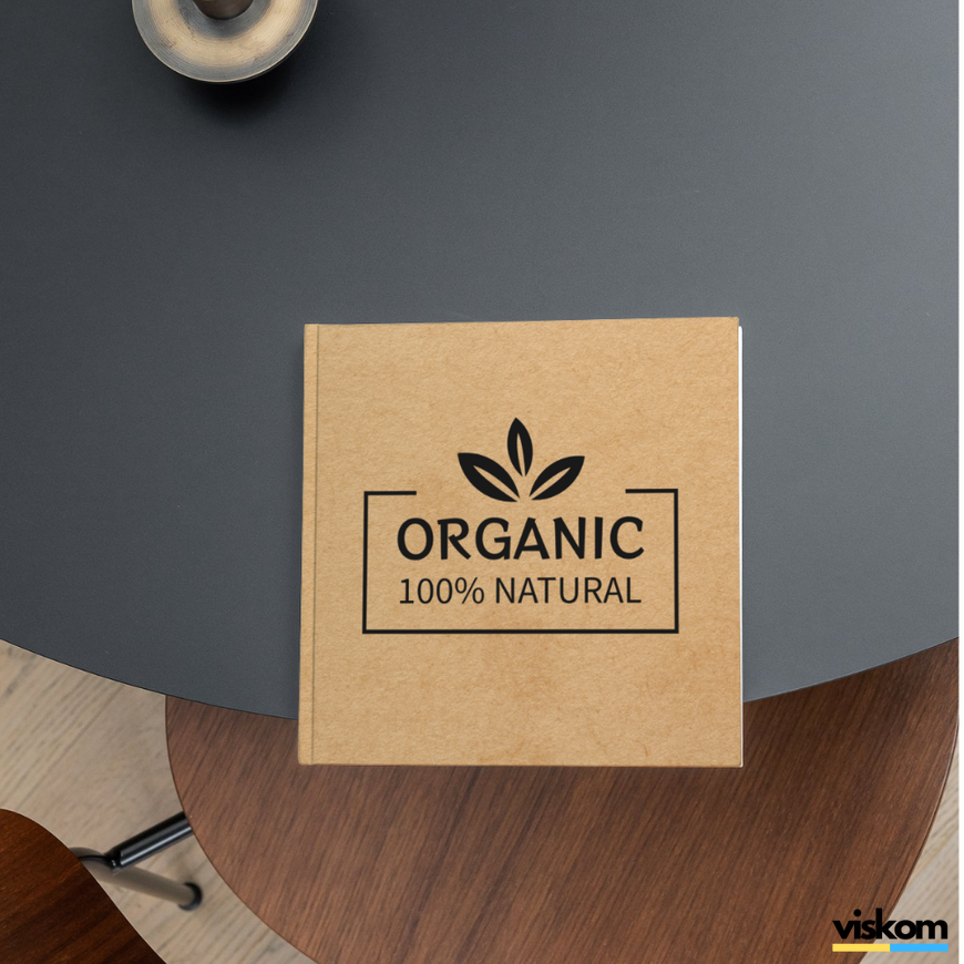 Etykieta Kraft 100x100 mm &laquo;Organic 01&raquo; (100 szt./rolka) samoprzylepna 100100brownOrganic01 photo