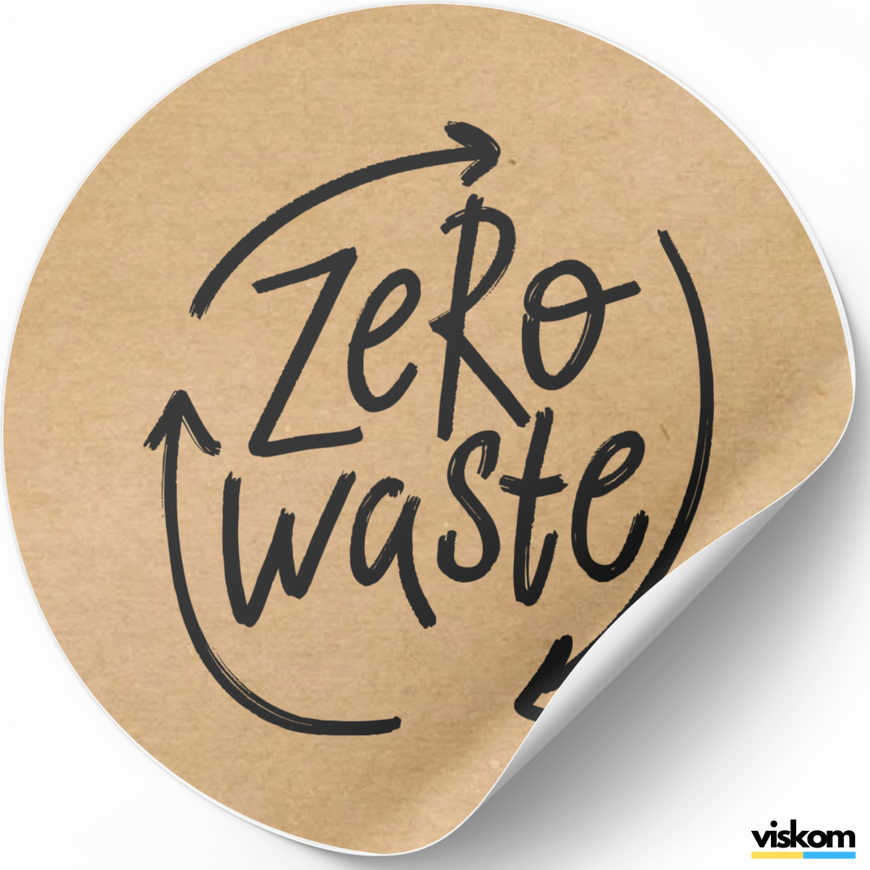 Этикетка крафт ⌀50 мм &laquo;Zero Waste 02&raquo; (250 шт/рулон) самоклеющаяся 50brownzero-waste-02 фото