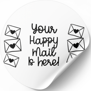 Beyaz etiket ⌀50 mm &laquo;Mail 02&raquo; (250 adet/rulo) kendinden yapışkanlı 50whiteMail02 photo