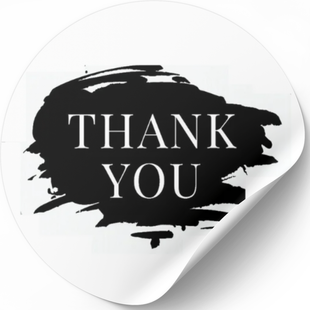 Етикетка біла ⌀50 мм &laquo;Thank You 01&raquo; (250 шт/рулон) самоклеюча 50whitethankyou01 фото