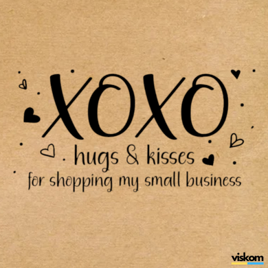 Етикетка крафт 100x100 мм "XOXO Hugs And Kisses" (100 шт/рулон) з друком, самоклеюча Viskom 100100XOXO photo