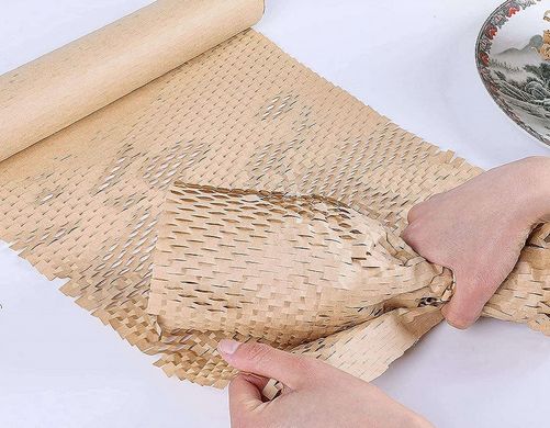 Крафт папір стільниковий 28 см х 200 м Honeycomb, коричневий в рулоні