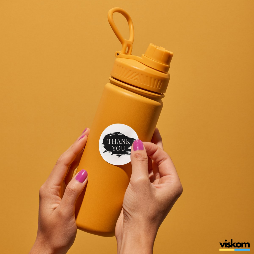 Етикетка біла ⌀50 мм &laquo;Thank You 01&raquo; (250 шт/рулон) самоклеюча 50whitethankyou01 фото