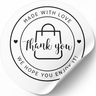 Етикетка біла ⌀50 мм &laquo;Thank You 04&raquo; (250 шт/рулон) самоклеюча 50whitethankyou04 фото