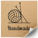 Kraft label 100x100 mm &laquo;Handmade 12&raquo; (100 pcs/roll) self-adhesive 100100brownhandmade12 photo 1