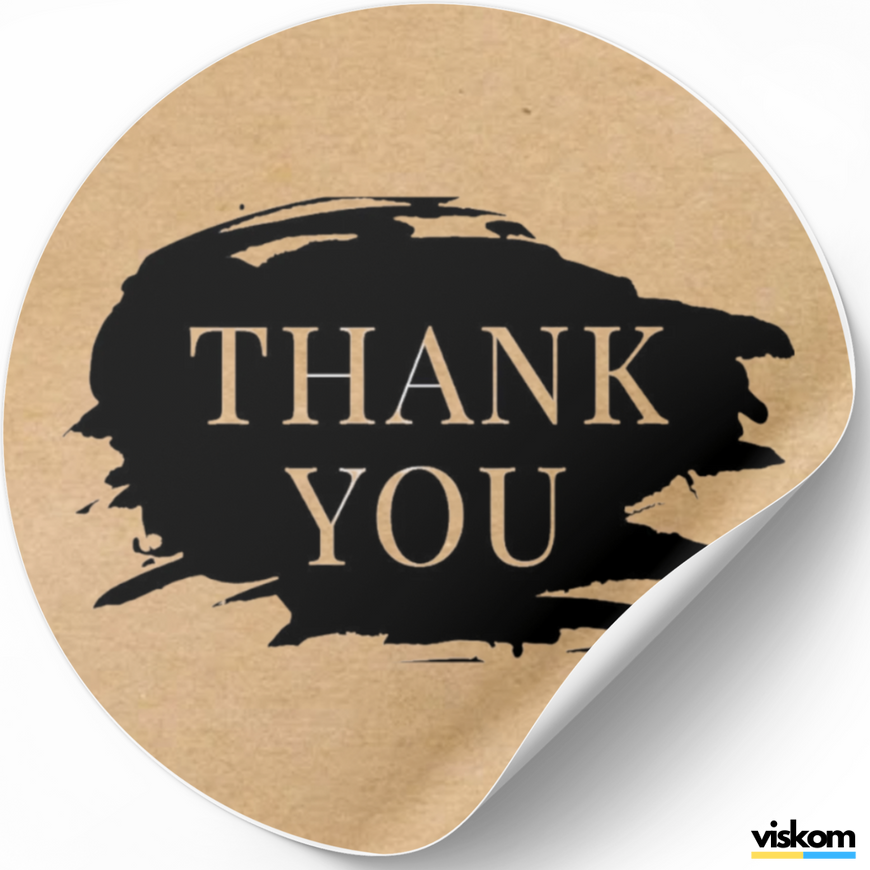 Kraft label ⌀50 mm "Thank You 01" (250 pcs/roll) self-adhesive 50brownthankyou01 photo