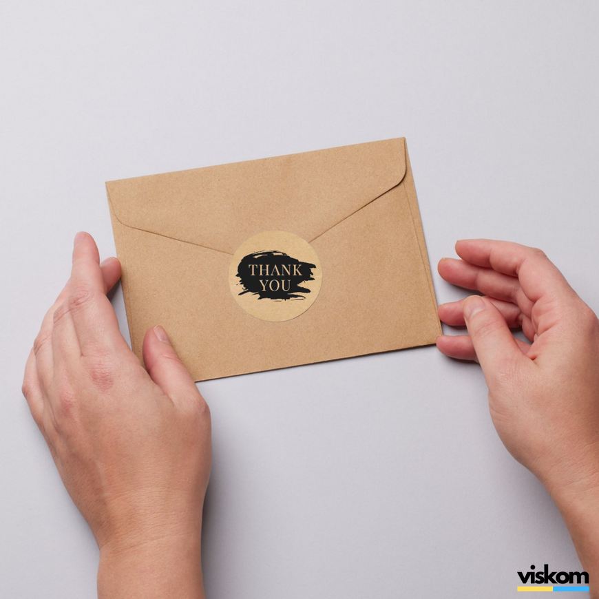 Kraft label ⌀50 mm "Thank You 01" (250 pcs/roll) self-adhesive 50brownthankyou01 photo