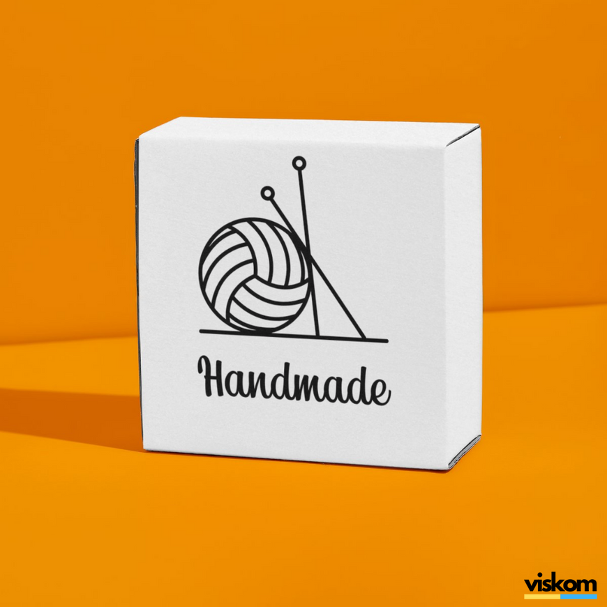 Beyaz etiket 100х100 mm &laquo;Handmade 12&raquo; (100 adet/rulo) kendinden yapışkanlı 100100whitehandmade12 photo