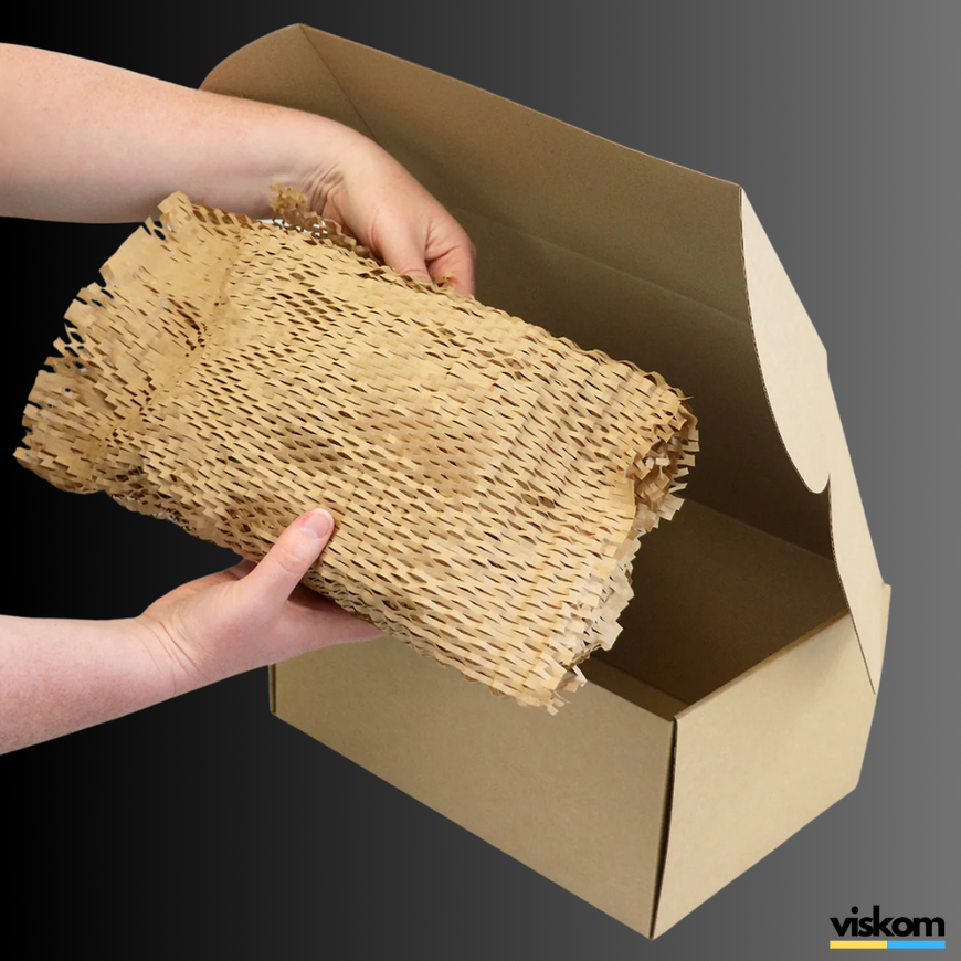 Honeycomb craft paper 42 cm х 50 m, brown 4250b photo