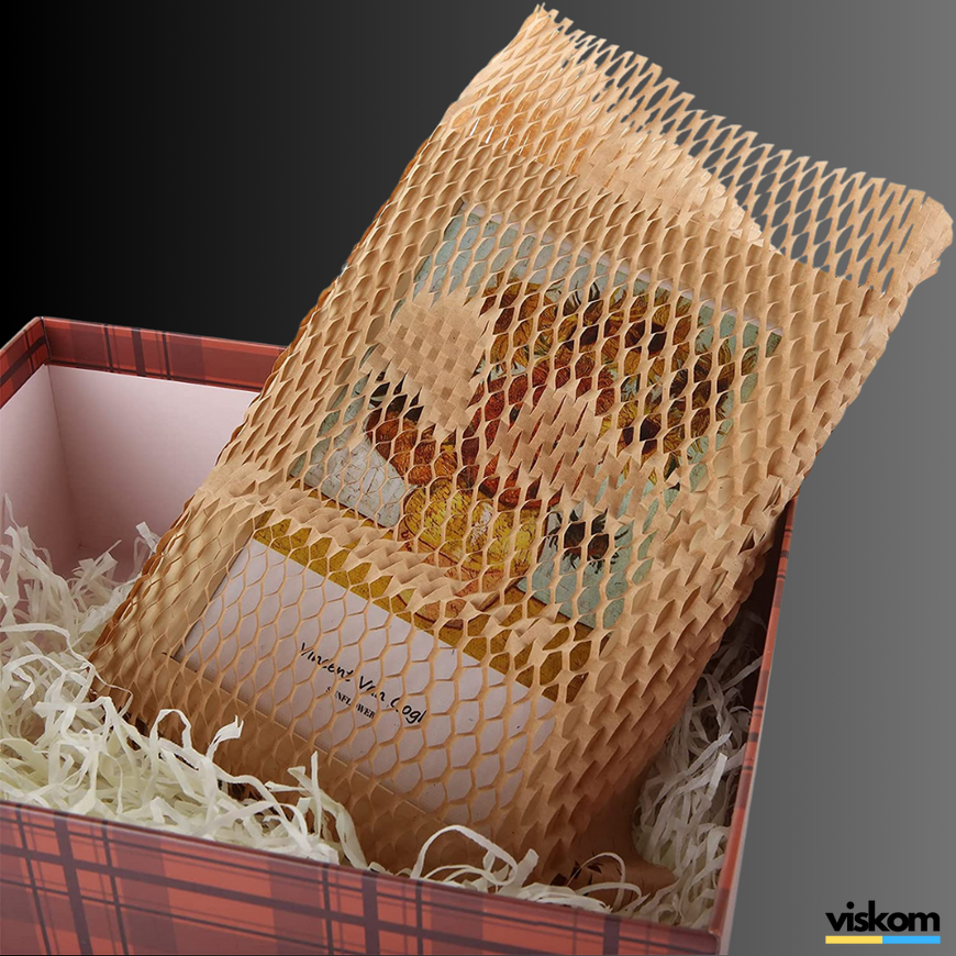 Honeycomb craft paper 42 cm х 50 m, brown 4250b photo