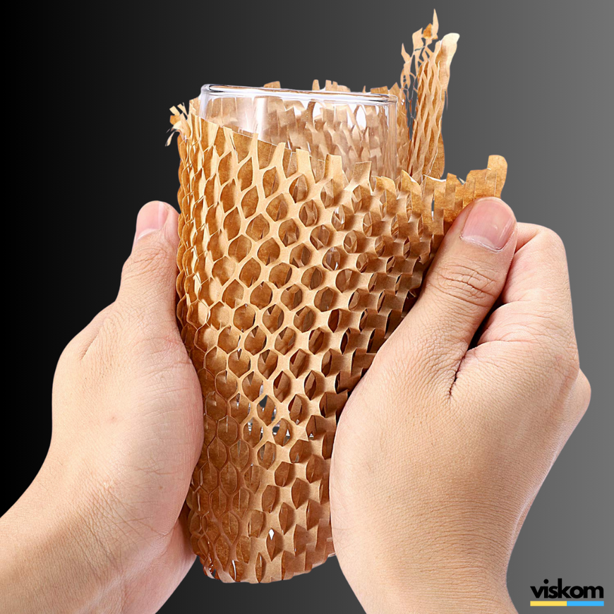 Honeycomb craft paper 42 cm х 50 m, brown 4250b photo