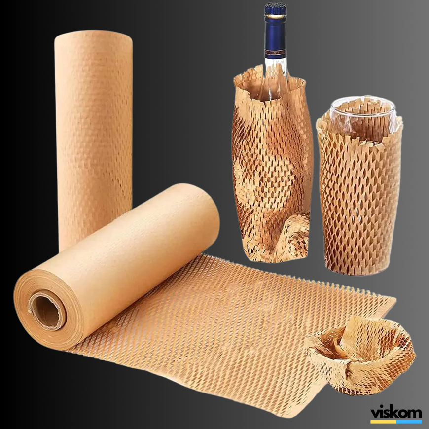 Honeycomb craft paper 42 cm х 50 m, brown 4250b photo
