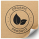 Kraft label 100x100 mm &laquo;Organic 03&raquo; (100 pcs/roll) self-adhesive 100100brownOrganic03 photo 1