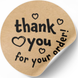 Этикетка крафт ⌀50 мм &laquo;Thank You 17&raquo; (250 шт/рулон) самоклеющаяся 50brownthankyou17 фото 2