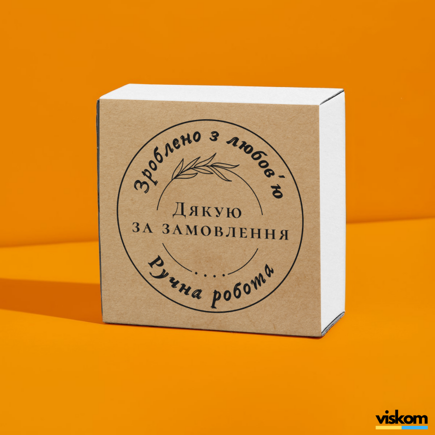 Kraft label 100x100 mm &laquo;Дякуємо за замовлення 02&raquo; (100 pcs/roll) self-adhesive 100100brownDyakuyemo02 photo