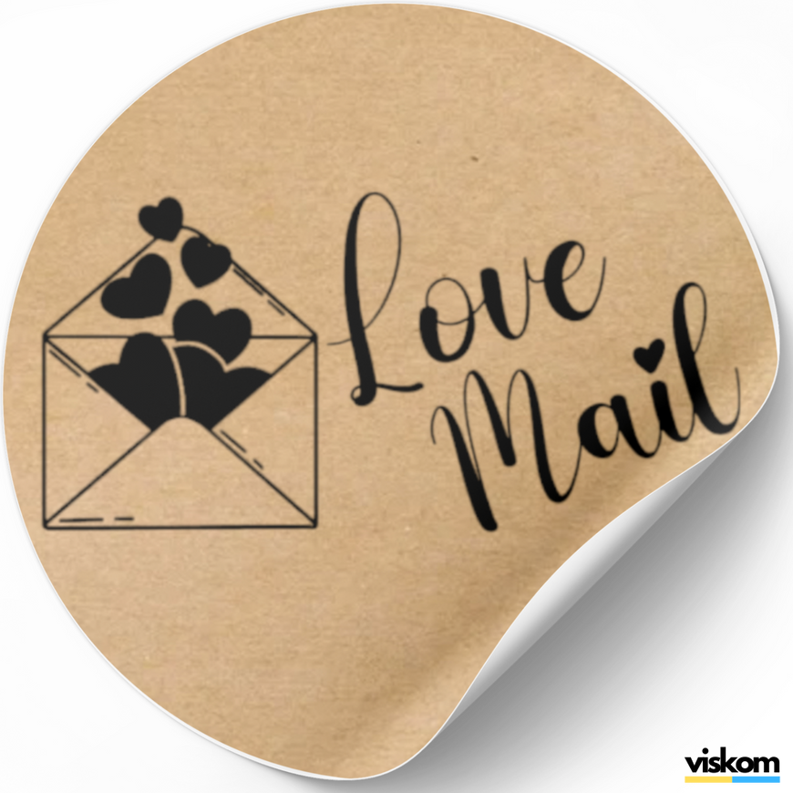 Етикетка крафт ⌀50 мм &laquo;Mail 04&raquo; (250 шт/рулон) самоклеюча 50brownMail04 фото