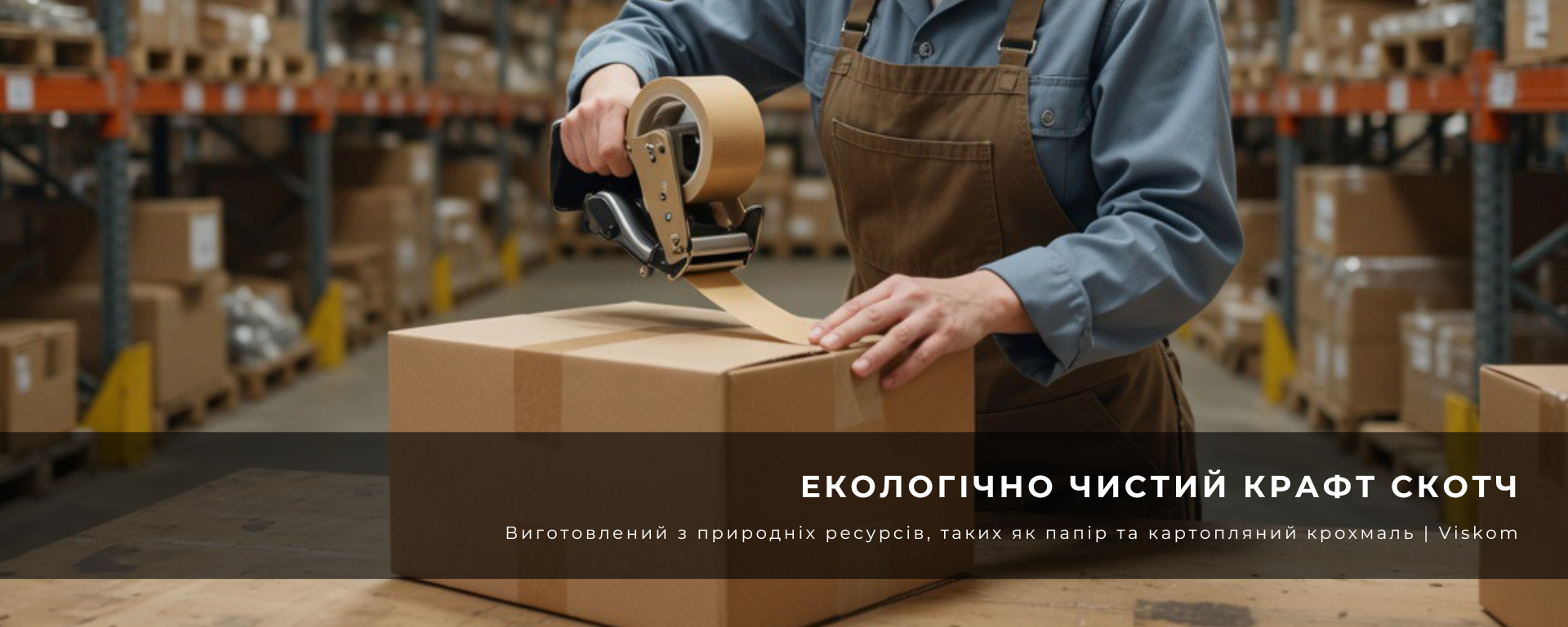 Клейкі самоклеючі стрічки скотч з крафт паперу з друком та логотипом