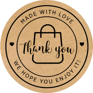 Етикетка крафт ⌀50 мм &laquo;Thank You 04&raquo; (250 шт/рулон) самоклеюча 50brownthankyou04 фото