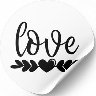 Beyaz etiket ⌀50 mm &laquo;Love 02&raquo; (250 adet/rulo) kendinden yapışkanlı 50whiteLove02 photo