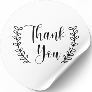 Етикетка біла ⌀50 мм &laquo;Thank You 09&raquo; (250 шт/рулон) самоклеюча 50whitethankyou09 фото