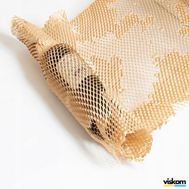 Крафт папір стільниковий 42 см х 150 м Honeycomb, коричневий в рулоні 42150b photo