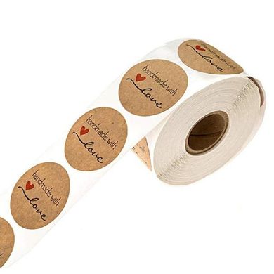 Thermal label (Round) d=50 mm Kraft (2000 pcs/roll), thermal transfer labels