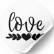 Етикетка біла ⌀50 мм &laquo;Love 02&raquo; (250 шт/рулон) самоклеюча 50whiteLove02 фото 1