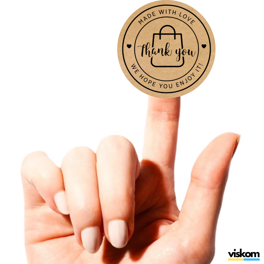 Kraft label ⌀50 mm "Thank You 04" (250 pcs/roll) self-adhesive 50brownthankyou04 photo