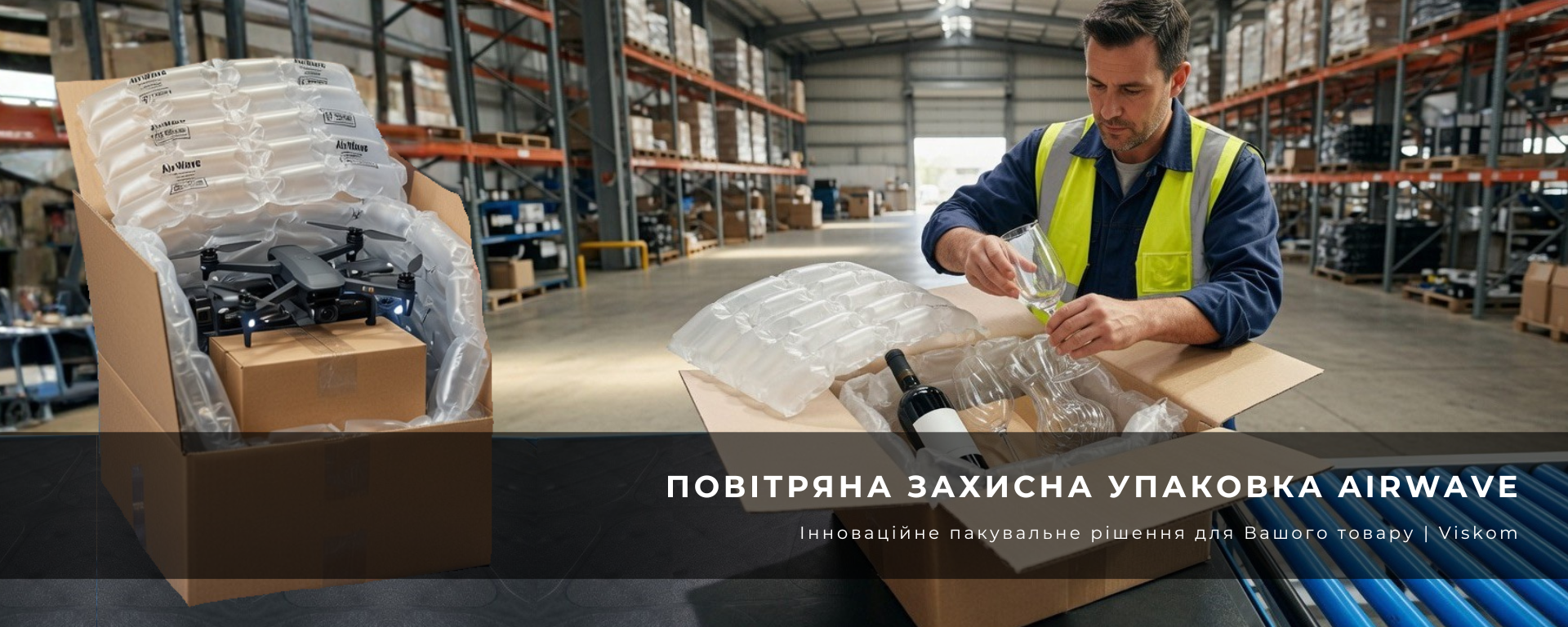 Повітряна захісна упаковка AirWave, повітряно-бульбашкова плівка в рулоні купити ціна Україна