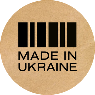 Kraft label ⌀50 mm &laquo;Made in Ukraine 08&raquo; (250 pcs/roll) self-adhesive 50brownmadeinukraine08 photo