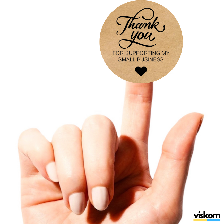 Етикетка крафт ⌀50 мм &laquo;Thank You 05&raquo; (250 шт/рулон) самоклеюча 50brownthankyou05 фото