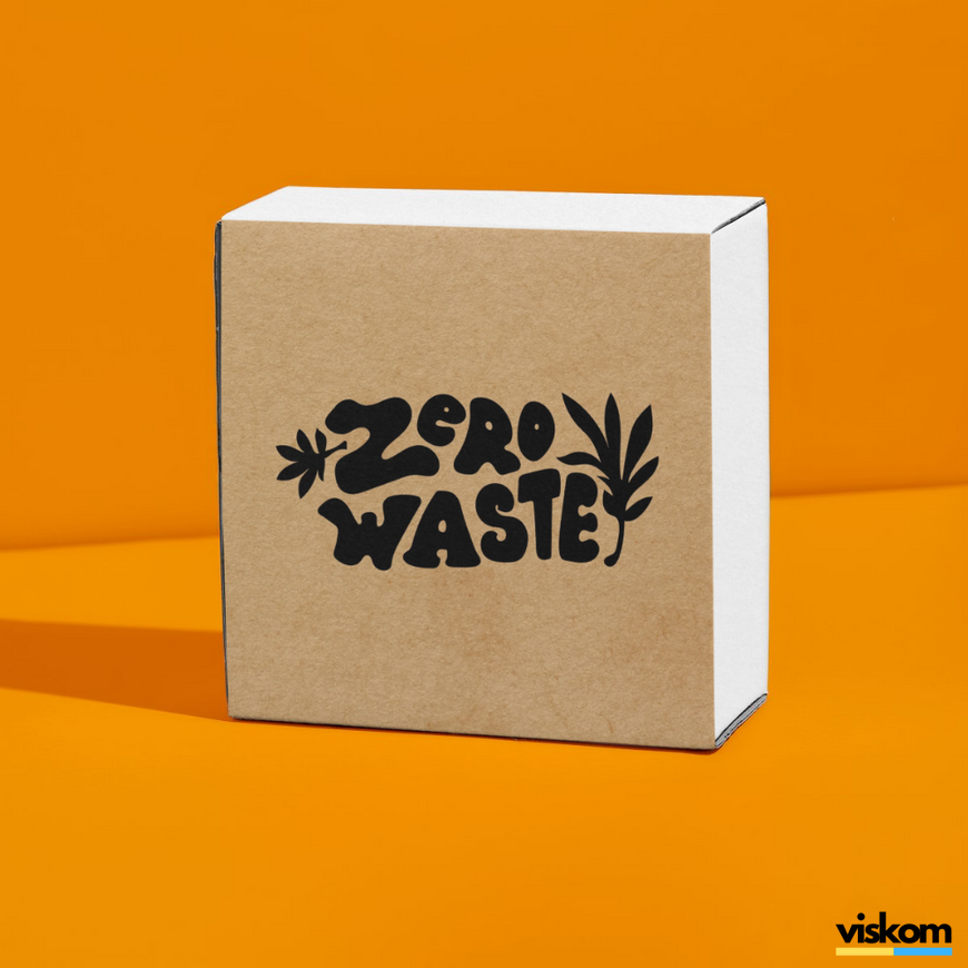 Etykieta Kraft 100x100 mm &laquo;Zero Waste 01&raquo; (100 szt./rolka) samoprzylepna 100100brownzero-waste-01 photo