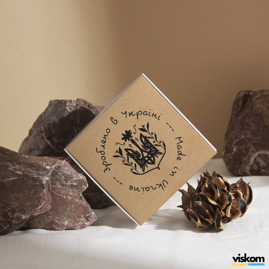 Kraft etiket 100x100 mm &laquo;Зроблено в Україні 03&raquo; (100 adet/rulo) kendinden yapışkanlı 100100brownzroblenovukrayini03 photo