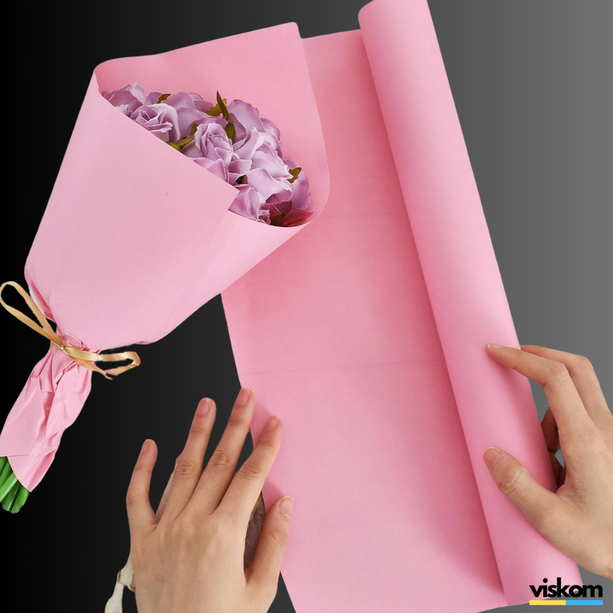 Крафт папір в рулонах 30 см х 20 м, рожевий 3020pink photo