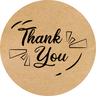 Етикетка крафт ⌀50 мм &laquo;Thank You 06&raquo; (250 шт/рулон) самоклеюча 50brownThankyou06 фото