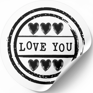 Beyaz etiket ⌀50 mm &laquo;Love 03&raquo; (250 adet/rulo) kendinden yapışkanlı 50whiteLove03 photo