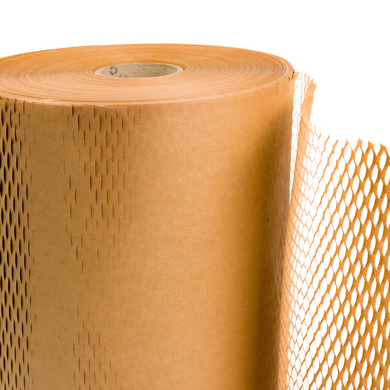 Крафт бумага сотовая 42 см х 250 м Honeycomb, коричневая в рулоне