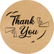 Kraft label ⌀50 mm "Thank You 06" (250 pcs/roll) self-adhesive 50brownThankyou06 photo 1