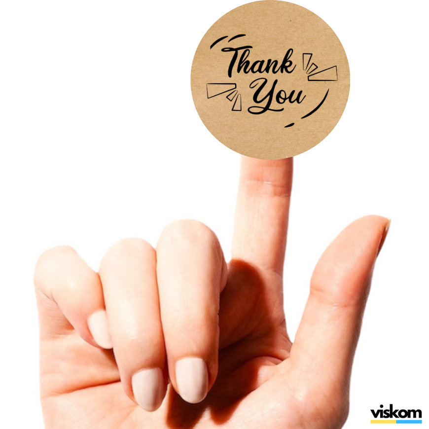 Kraft label ⌀50 mm "Thank You 06" (250 pcs/roll) self-adhesive 50brownThankyou06 photo