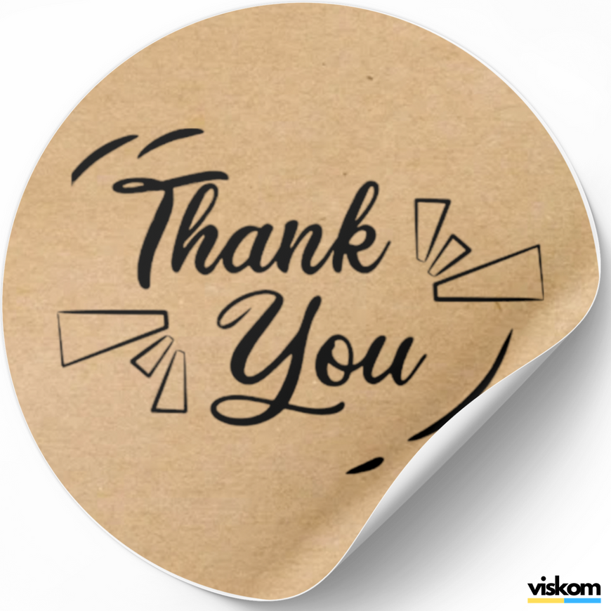 Kraft label ⌀50 mm "Thank You 06" (250 pcs/roll) self-adhesive 50brownThankyou06 photo