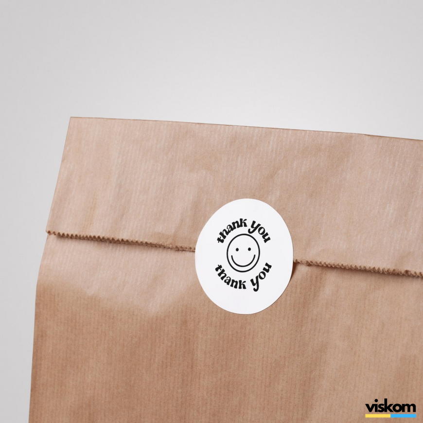 White label ⌀50 mm "Thank You 12" (250 pcs/roll) self-adhesive 50whitethankyou12 photo